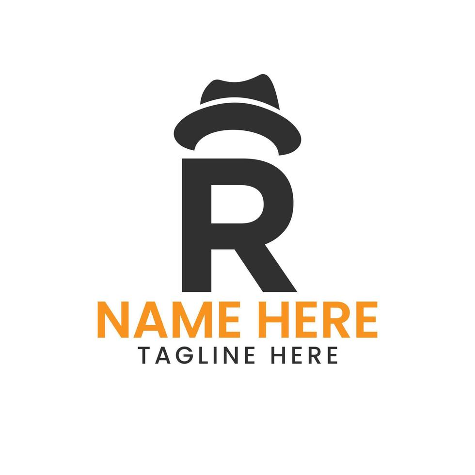 brief r mijne heren hoed logo ontwerp concept met cowboy hoed icoon sjabloon vector