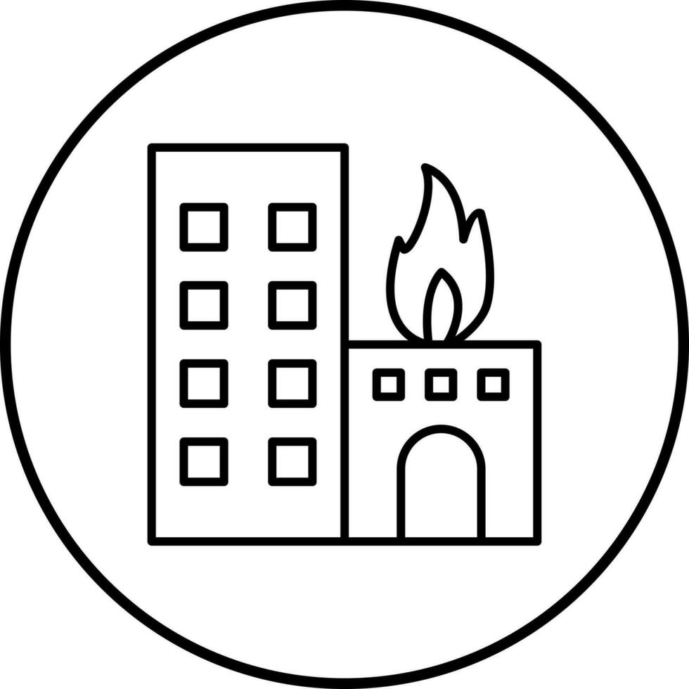uniek brandend gebouw vector icoon