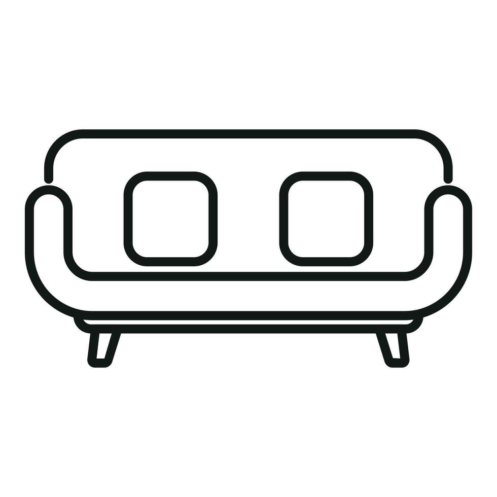 kom tot rust zone sofa icoon schets vector. kamer meubilair vector