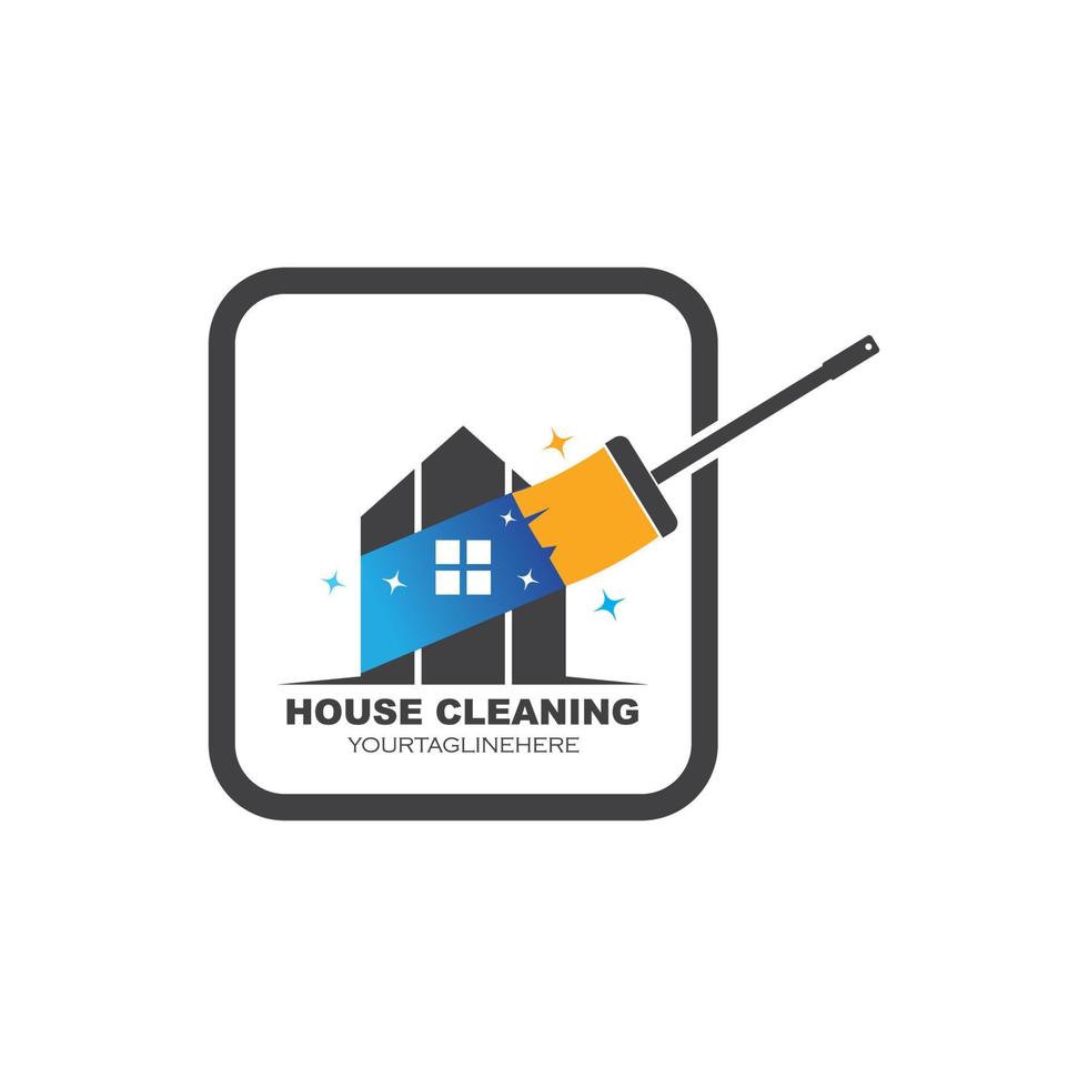 huis schoonmaak onderhoud icoon logo vector illustratie