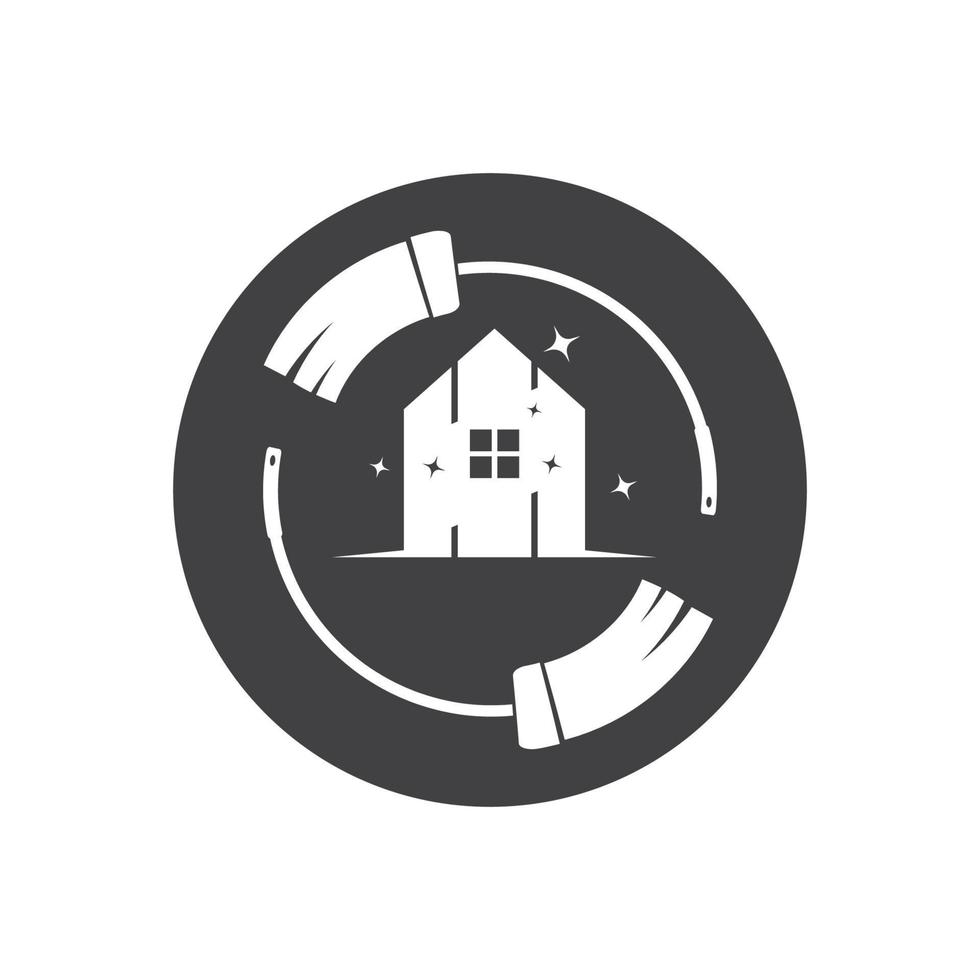 huis schoonmaak onderhoud icoon logo vector illustratie