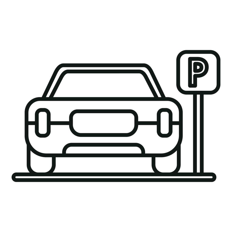auto parkeren plaats icoon schets vector. tol huis vector