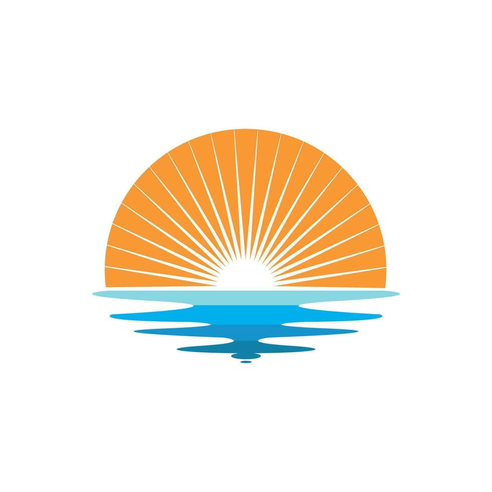 Golf zon logo icoon vector illustratie ontwerp