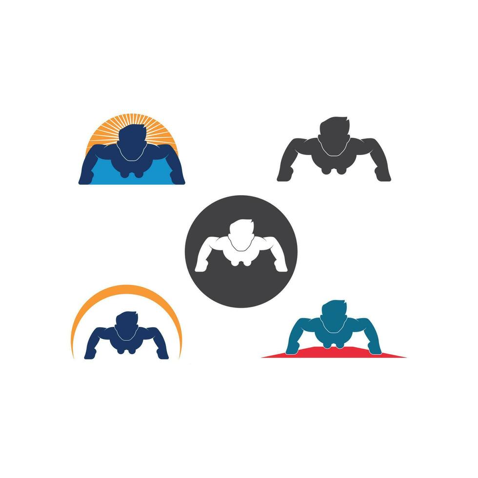 Duwen omhoog icoon logo vector illustratie ontwerp