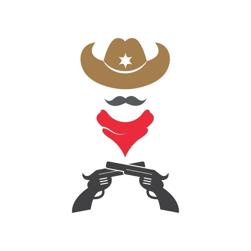 cowboy hoed logo icoon illustratie vector ontwerp