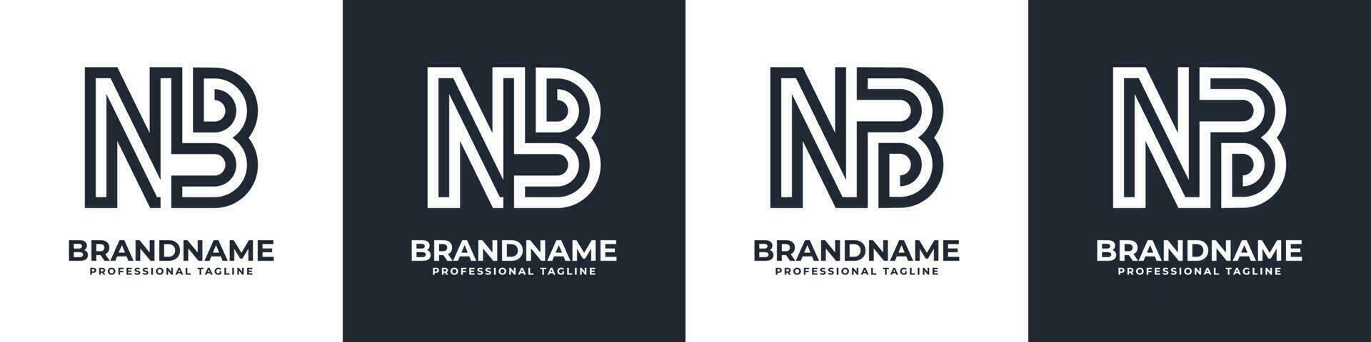 gemakkelijk nb monogram logo, geschikt voor ieder bedrijf met nb of miljard voorletter. vector