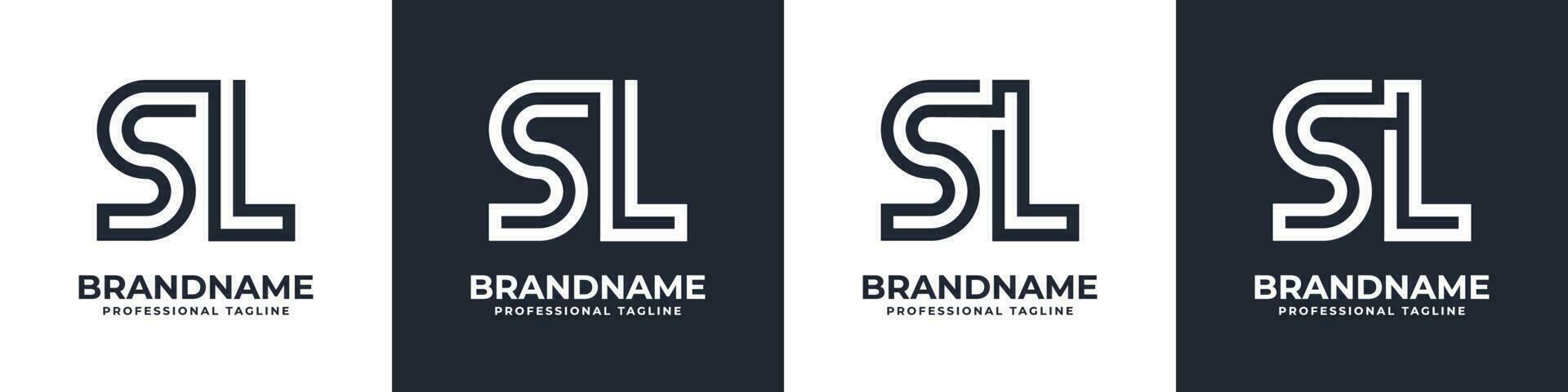 gemakkelijk sl monogram logo, geschikt voor ieder bedrijf met sl of ls voorletter. vector