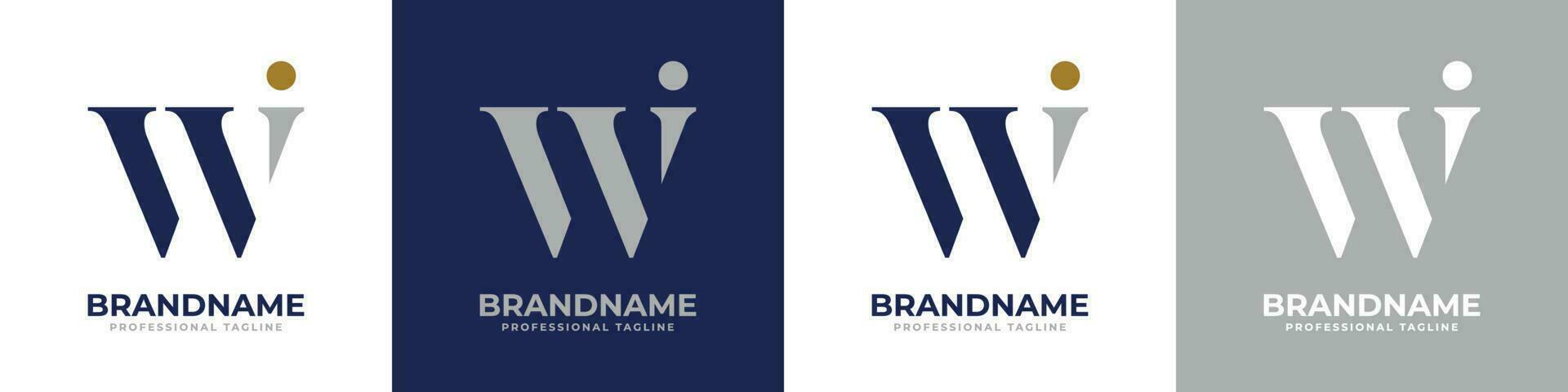 brief wi of iw monogram logo, geschikt voor ieder bedrijf met wi of iw initialen. vector