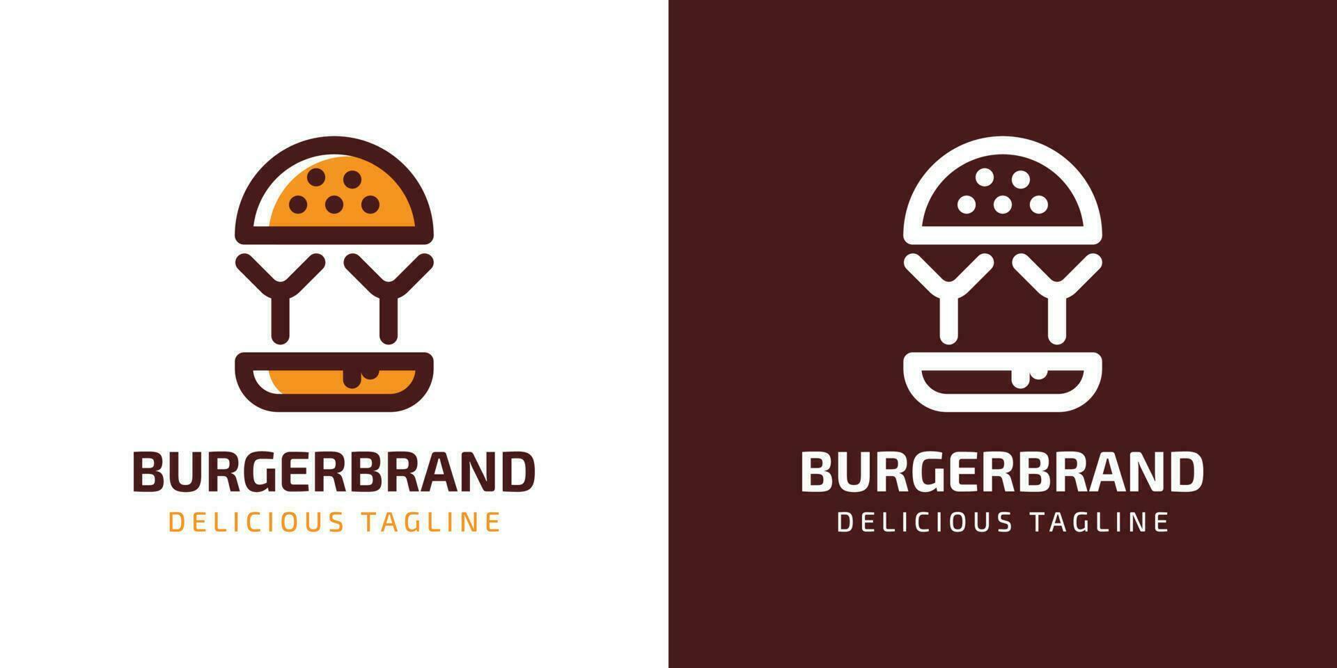 brief yy hamburger logo, geschikt voor ieder bedrijf verwant naar hamburger met y of yy initialen. vector