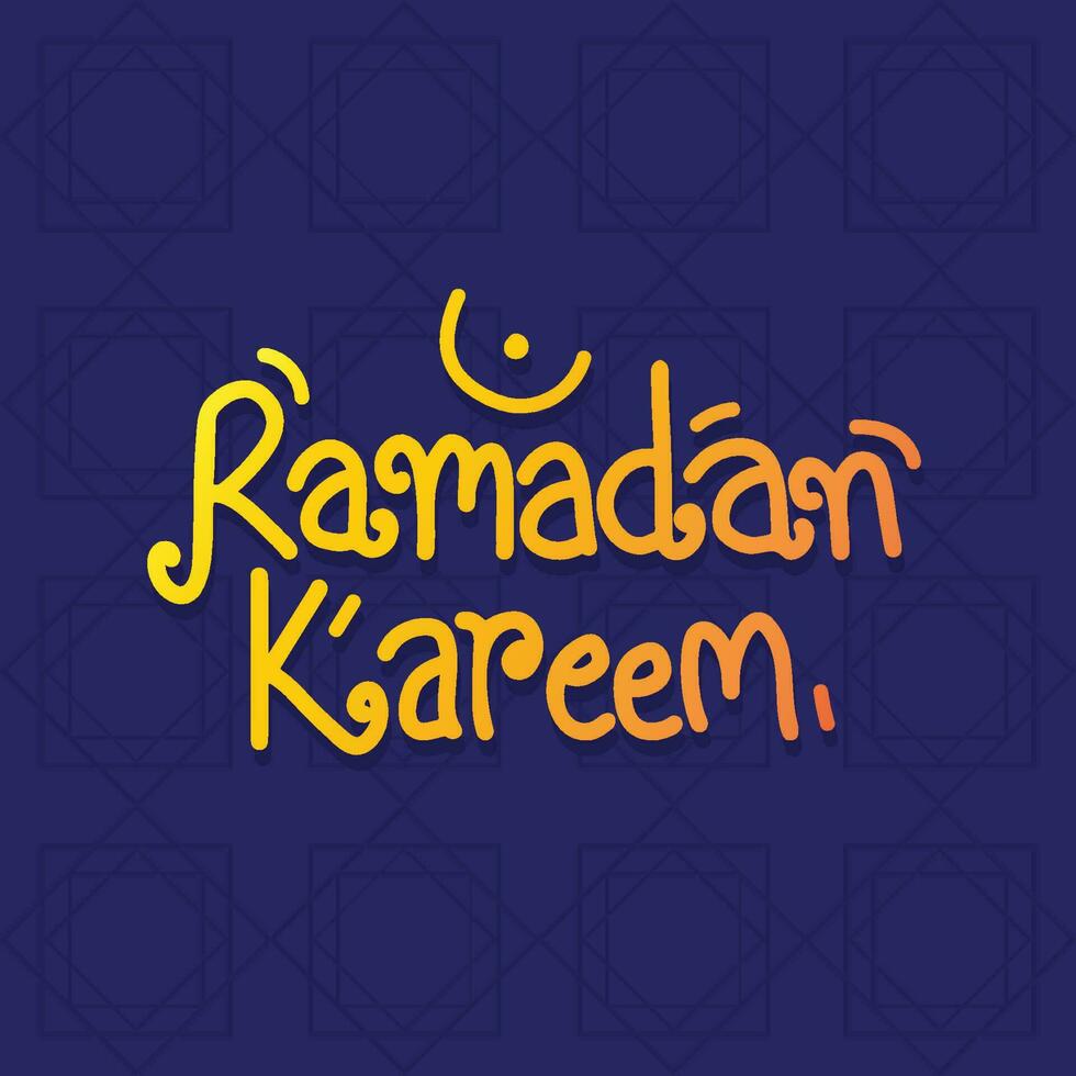 Ramadan kareem bangla typografie en belettering illustratie voor Islamitisch vakantie achtergrond, groet kaart, kalender, poster, banier, sociaal media sjabloon. hand- getrokken mooi typografie met ster, vector