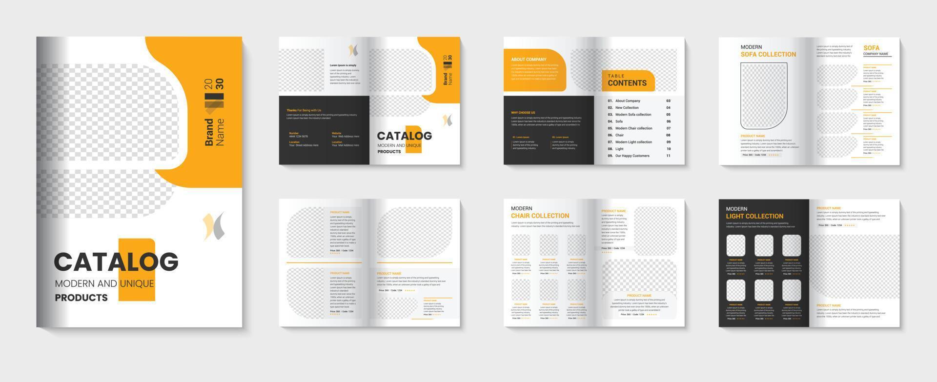 Product catalogus ontwerp met meubilair catalogus sjabloon voor bedrijf brochure pro downloaden vector