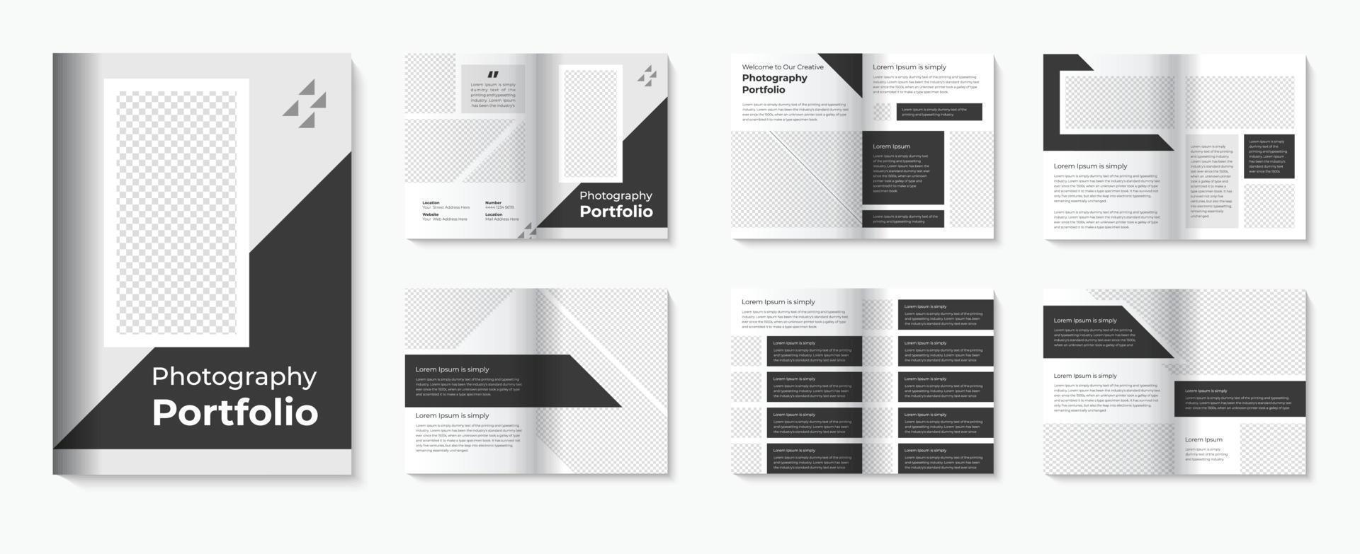 fotografie portefeuille sjabloon en brochure ontwerp voor architectuur met interieur portefeuille pro downloaden vector