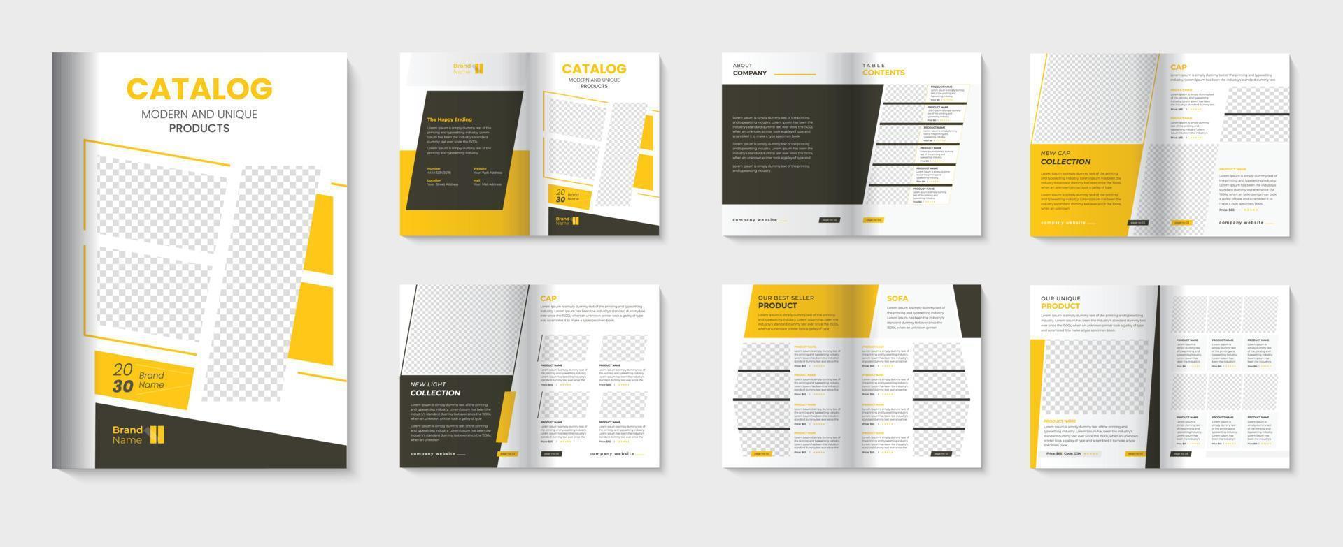 Product catalogus ontwerp en meubilair catalogus brochure sjabloon pro downloaden vector