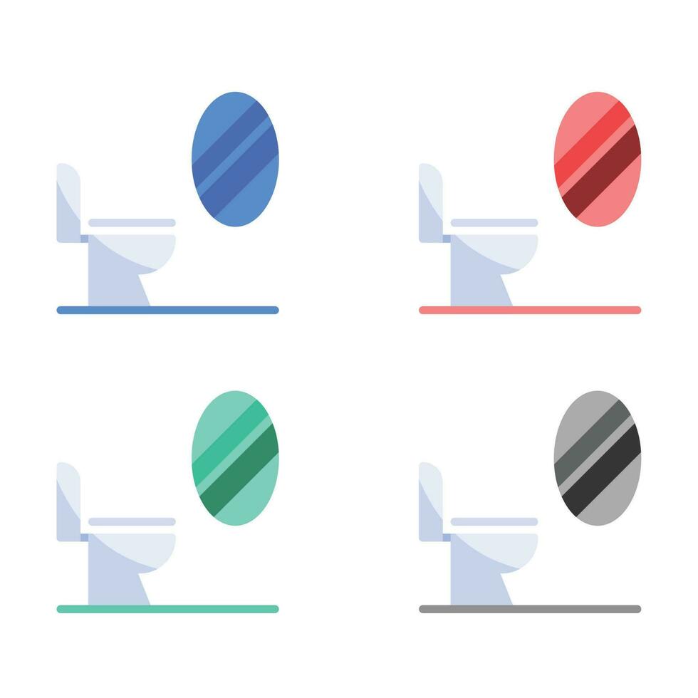 badkamer, toilet, wasruimte pictogrammen in meerdere kleuren vector