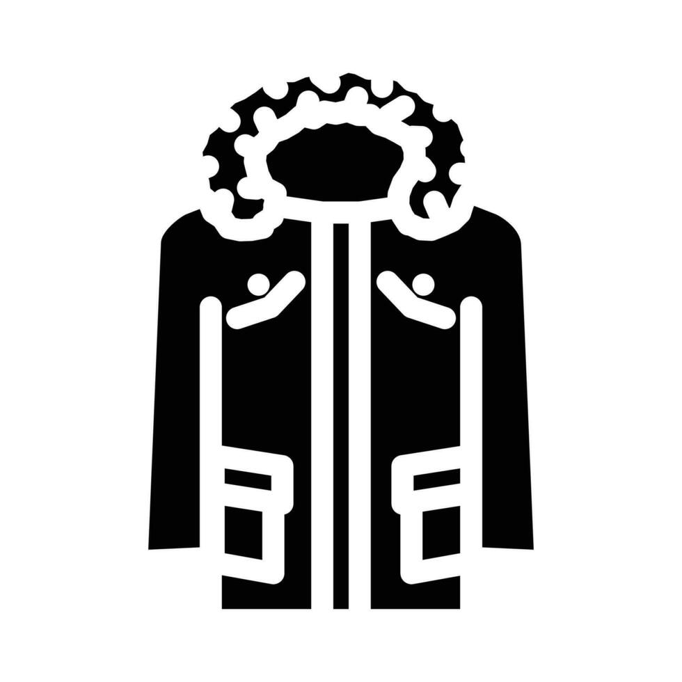 parka bovenkleding mannetje glyph icoon vector illustratie