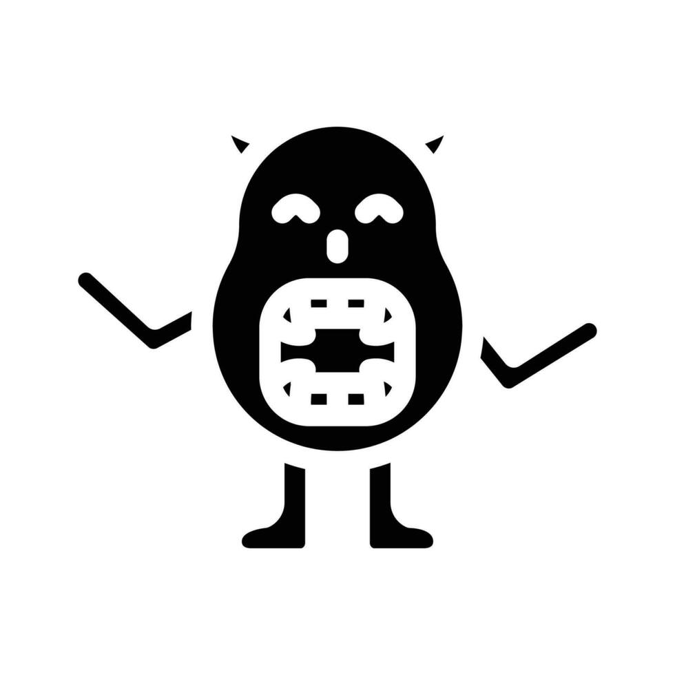 beest monster buitenaards wezen glyph icoon vector illustratie