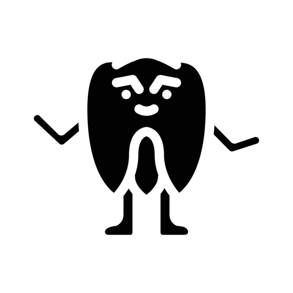 tanden monster buitenaards wezen glyph icoon vector illustratie