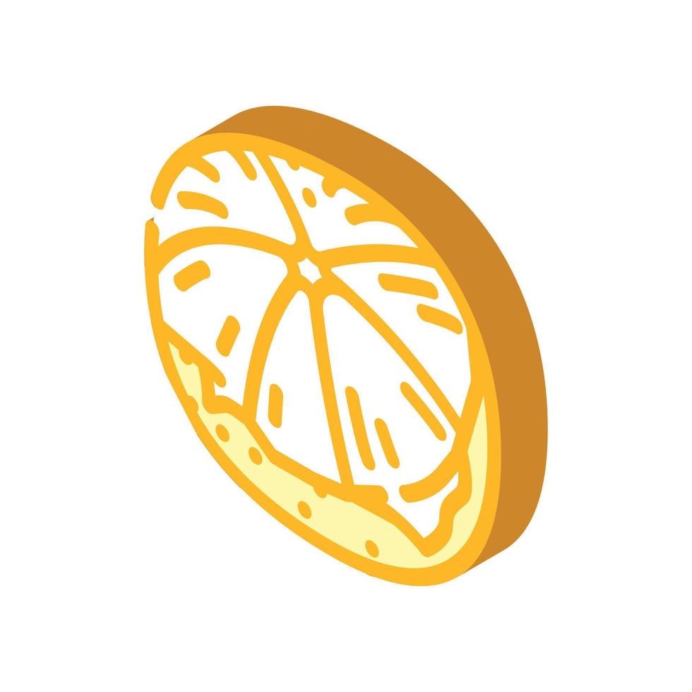 geschild mandarijn- isometrische icoon vector illustratie