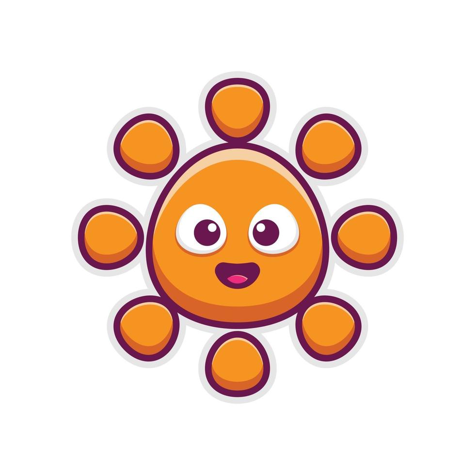 schattig zon cartoon mascotte logo vector