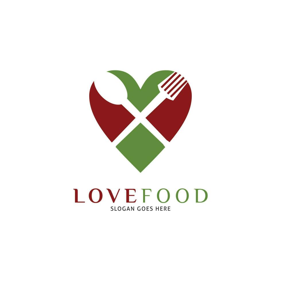 liefde voedsel icoon vector logo sjabloon illustratie ontwerp