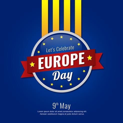 Europa dag badge ontwerp achtergrond vector