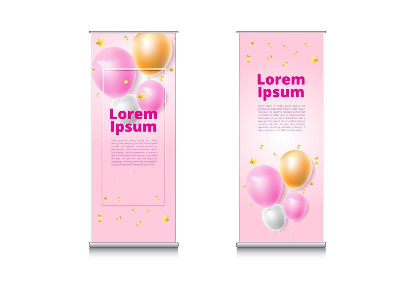 oprol ballonnen en confetti feest vector ontwerp