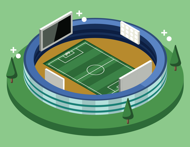 Isometrische voetbalstadion vector