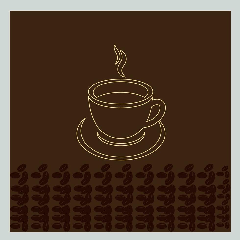 kop van koffie met bonen of koffie winkel sociaal media post banier ontwerp sjabloon vector