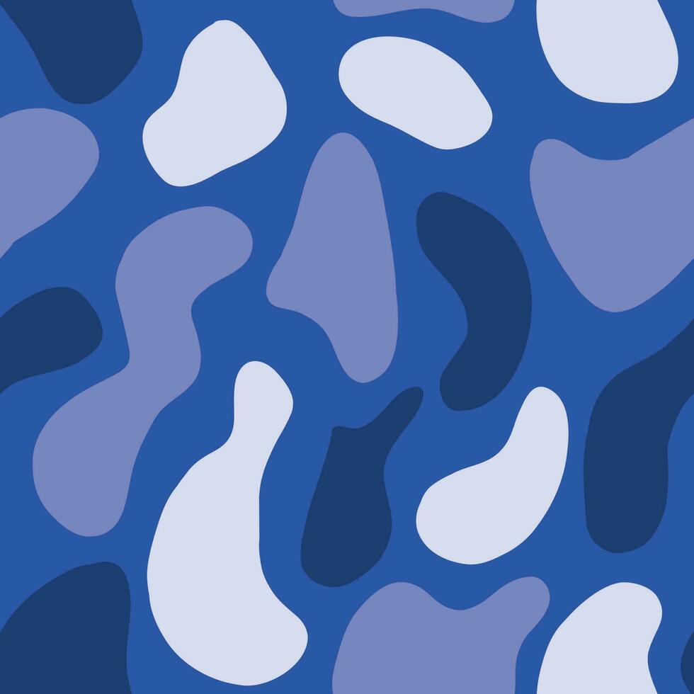 vlekken naadloos patroon Aan blauw achtergrond. vector illustratie in vlak stijl.