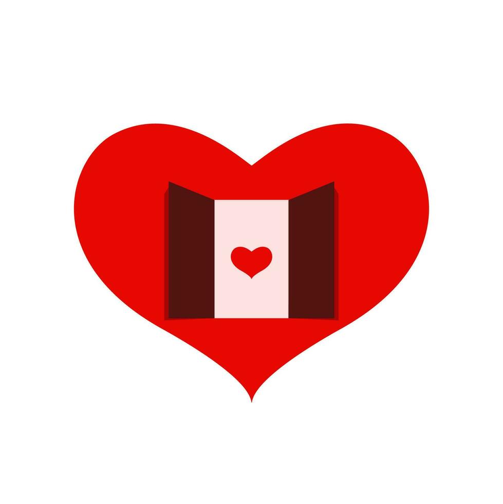 een rood hart deur naar rood hart illustratie icoon. vector