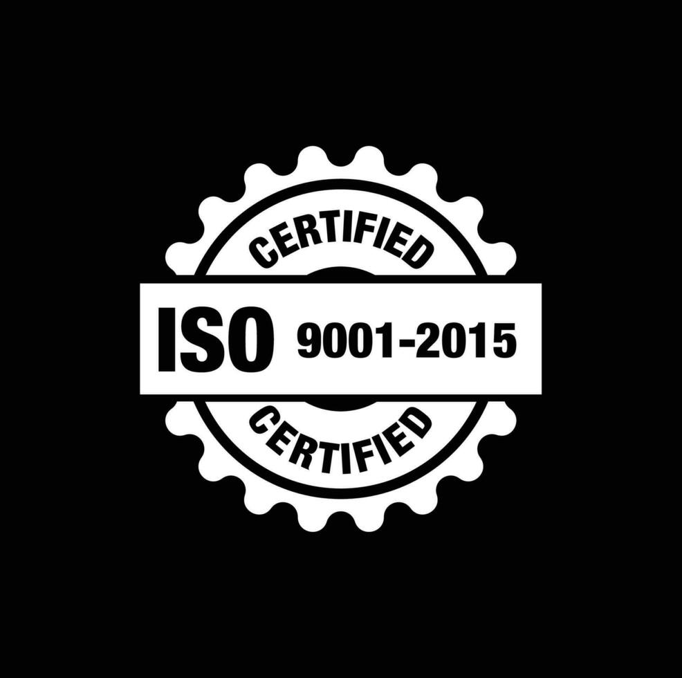 iso 2001 naar 2015 gecertificeerd bedrijf stempel. iso gecertificeerd stempel. vector