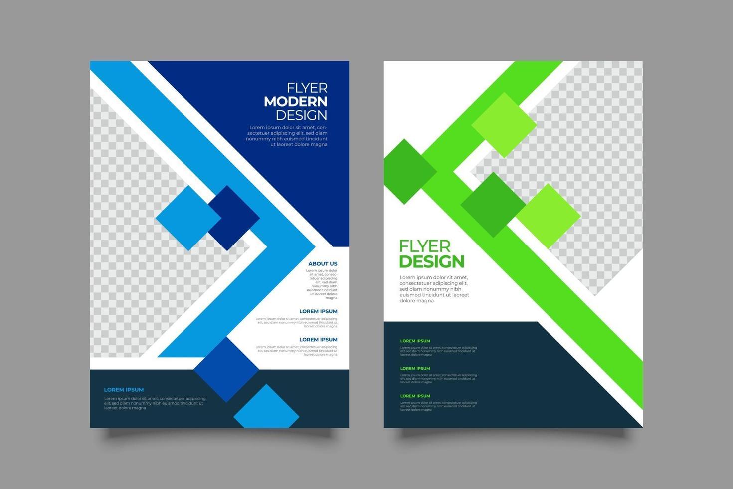 moderne blauwe en groene abstracte flyer podcast zakelijke sjabloon vector