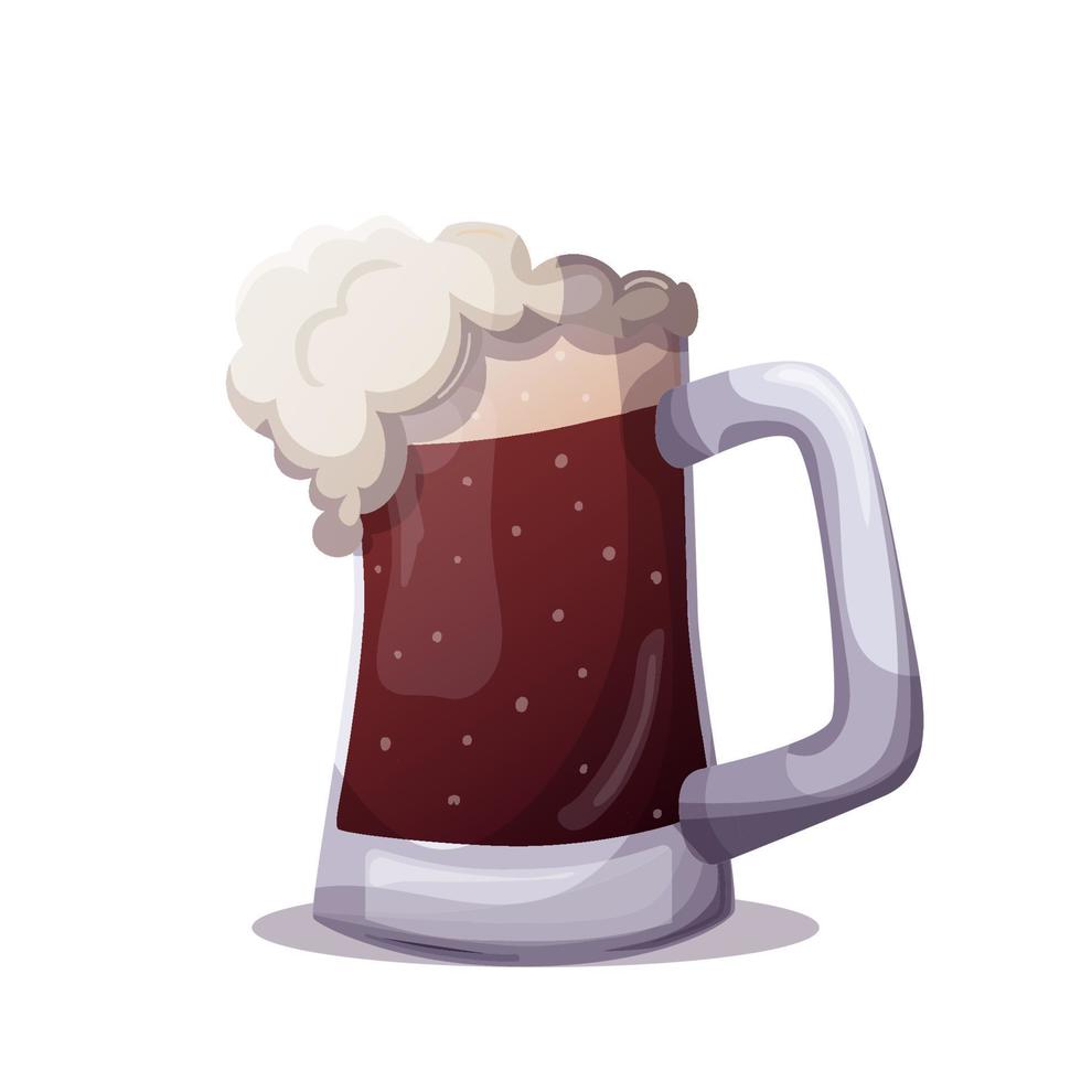 nationaal bier dag. een glas van bier in een schattig, tekenfilm stijl met mout Aan een wit achtergrond. sjabloon voor banier, reclame, web ontwerp, afdrukken. vector illustratie