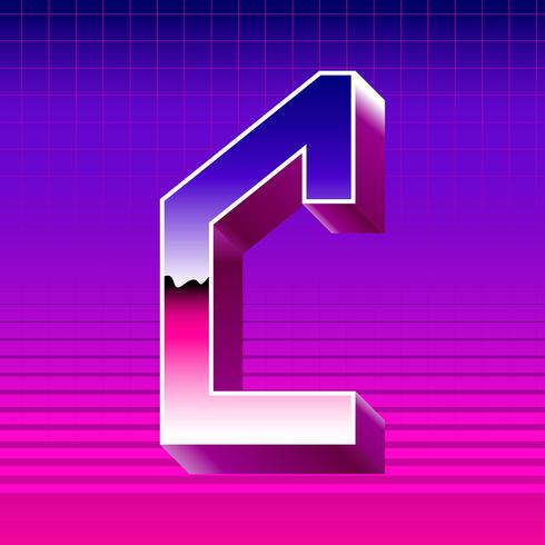 Letter C Typograpy Futuristische Vector