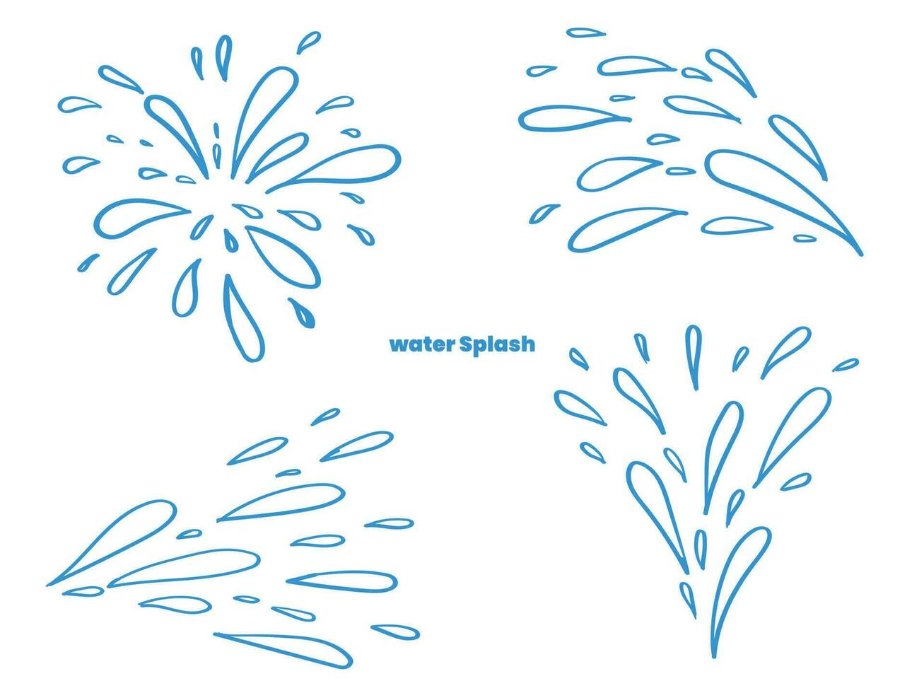 tekening water plons. hand- getrokken schetsen illustratie, vuurwerk, fonkeling, zonnestraal set. lijn fonkeling vector
