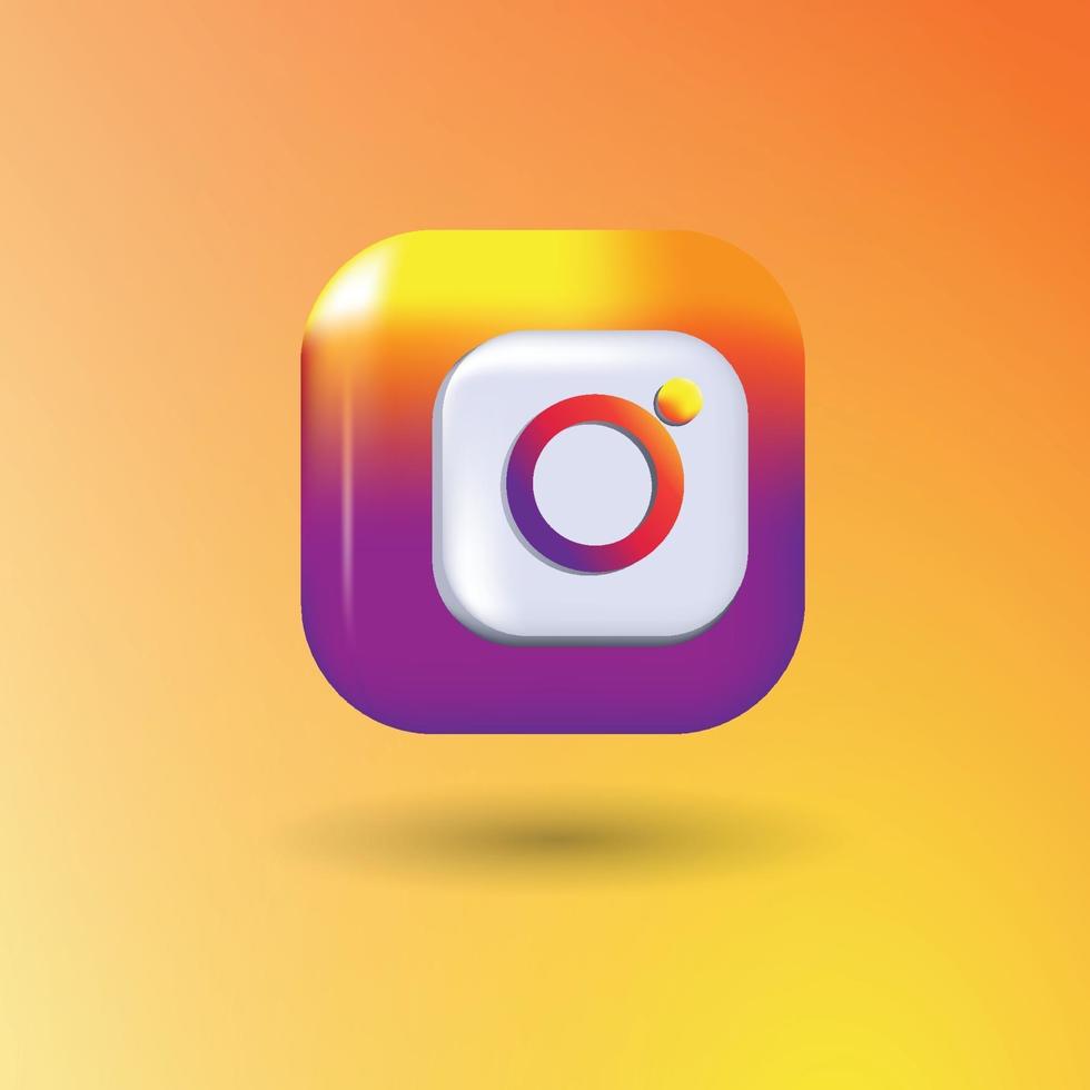 instagram 3d pictogram vector