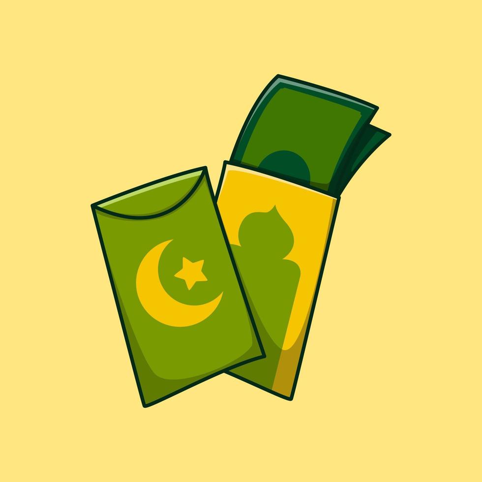 angpau geschenk Ramadan en eid viering tekenfilm illustratie vector