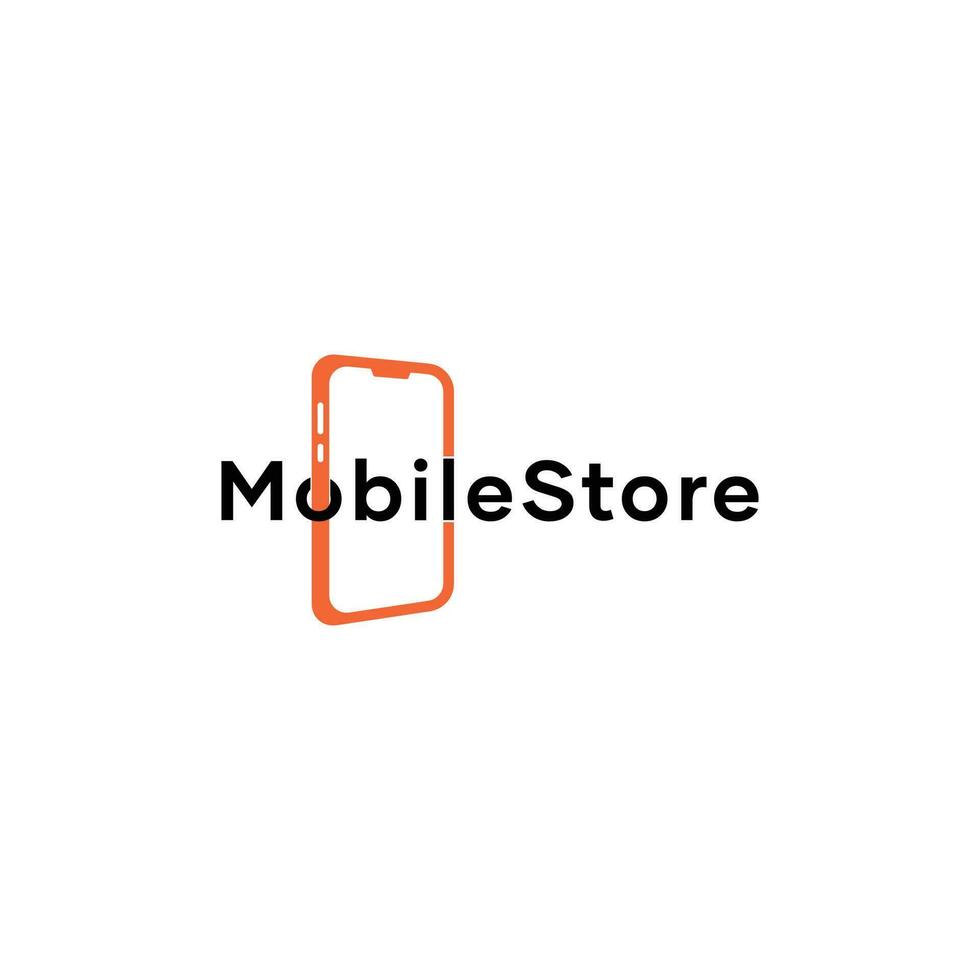 mobiel op te slaan logo en mobiel accessoires vector