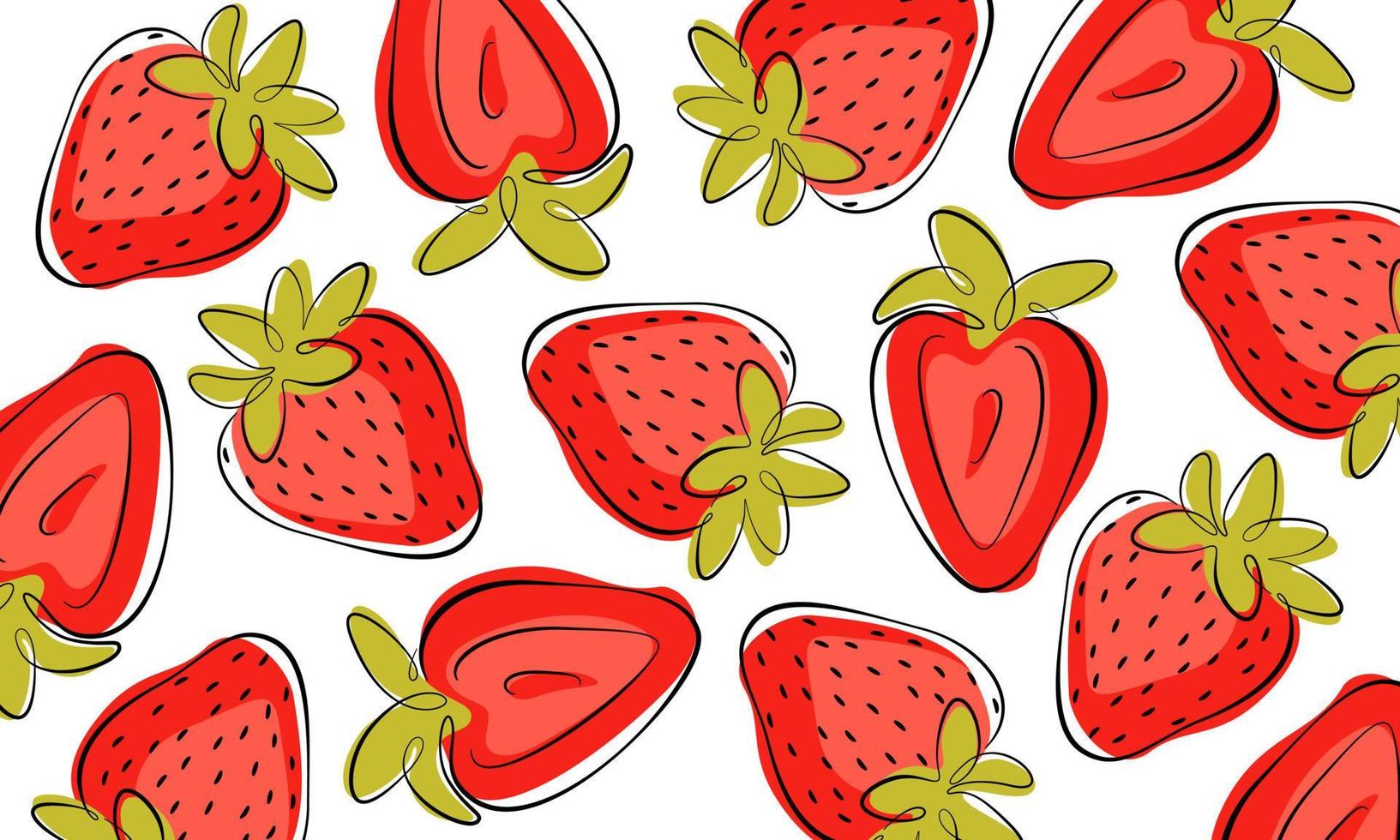 schetsen van aardbeien besnoeiing uit achtergrond. aardbeien getrokken door hand- in schets. reeks van helder vector grafisch elementen voor ontwerp. geïsoleerd Aan wit achtergrond.