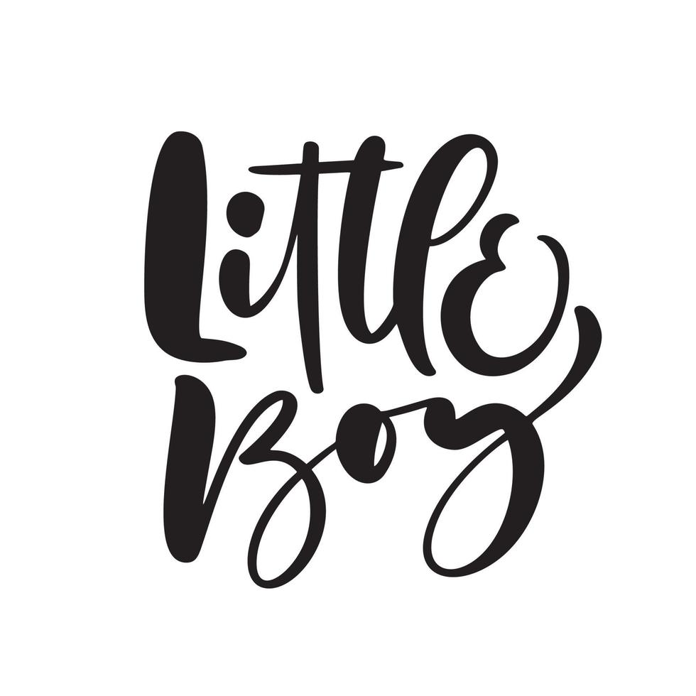 kleine jongen vector handgeschreven kalligrafie baby belettering tekst. kinderen hand getrokken belettering offerte. illustratie voor wenskaart, t-shirt, spandoek en poster voor kinderen.