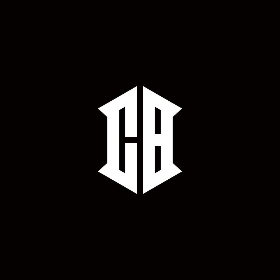 cb logo monogram met schild vorm ontwerpen sjabloon vector