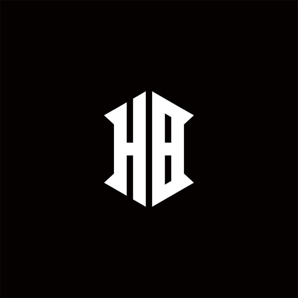 hb logo monogram met schild vorm ontwerpen sjabloon vector