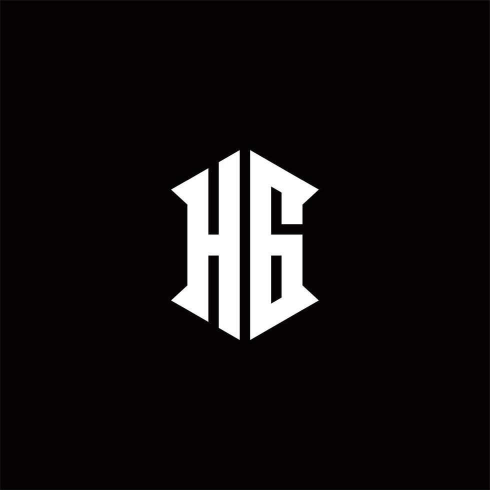 hg logo monogram met schild vorm ontwerpen sjabloon vector