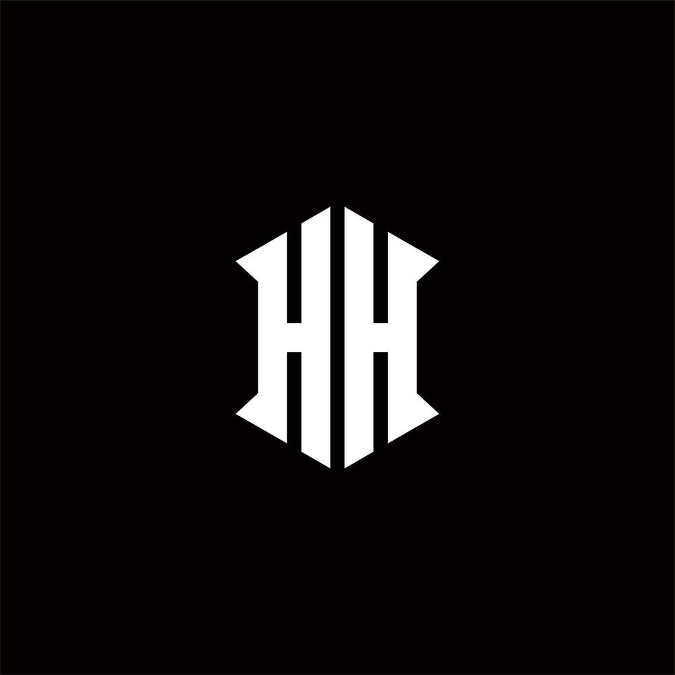 hh logo monogram met schild vorm ontwerpen sjabloon vector