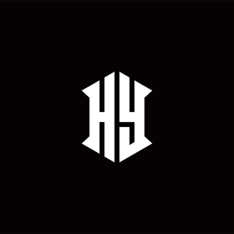 hoi logo monogram met schild vorm ontwerpen sjabloon vector