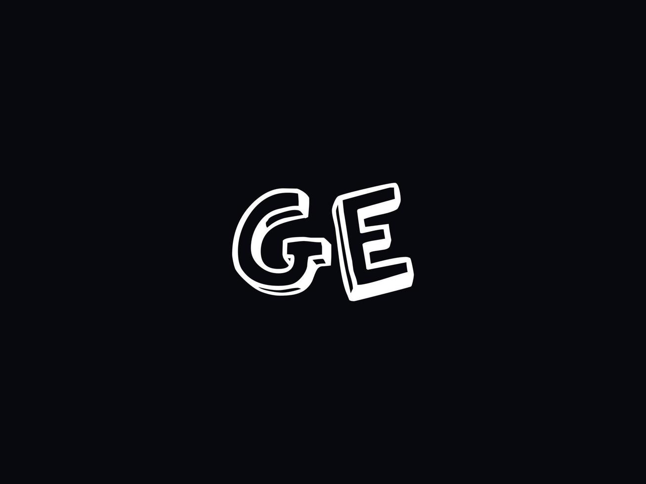 zwart wit ge logo, eerste ge brief logo icoon vector