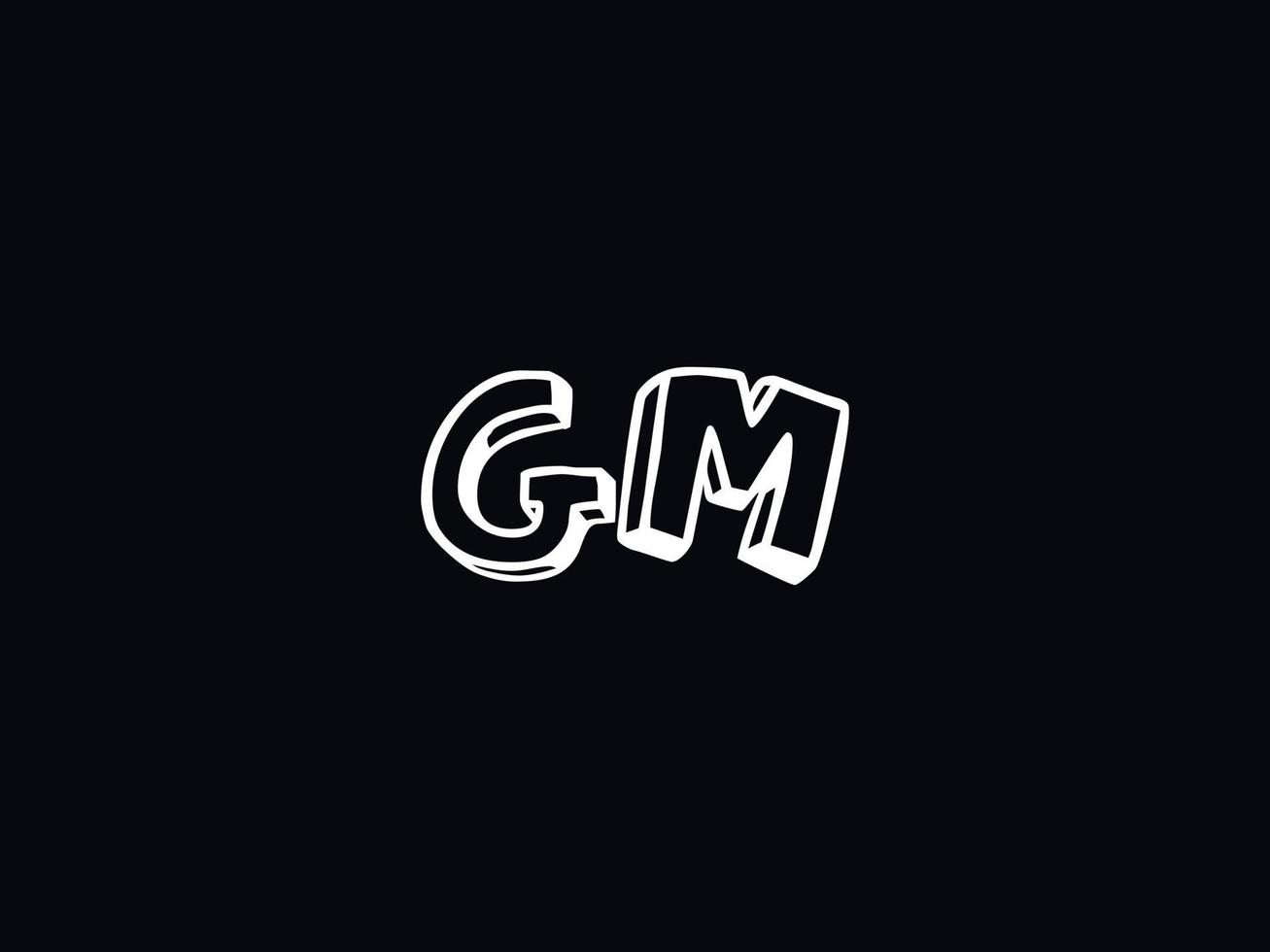 zwart wit gm logo, eerste gm brief logo icoon vector