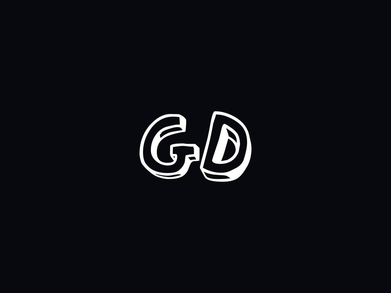 zwart wit gd logo, eerste gd brief logo icoon vector