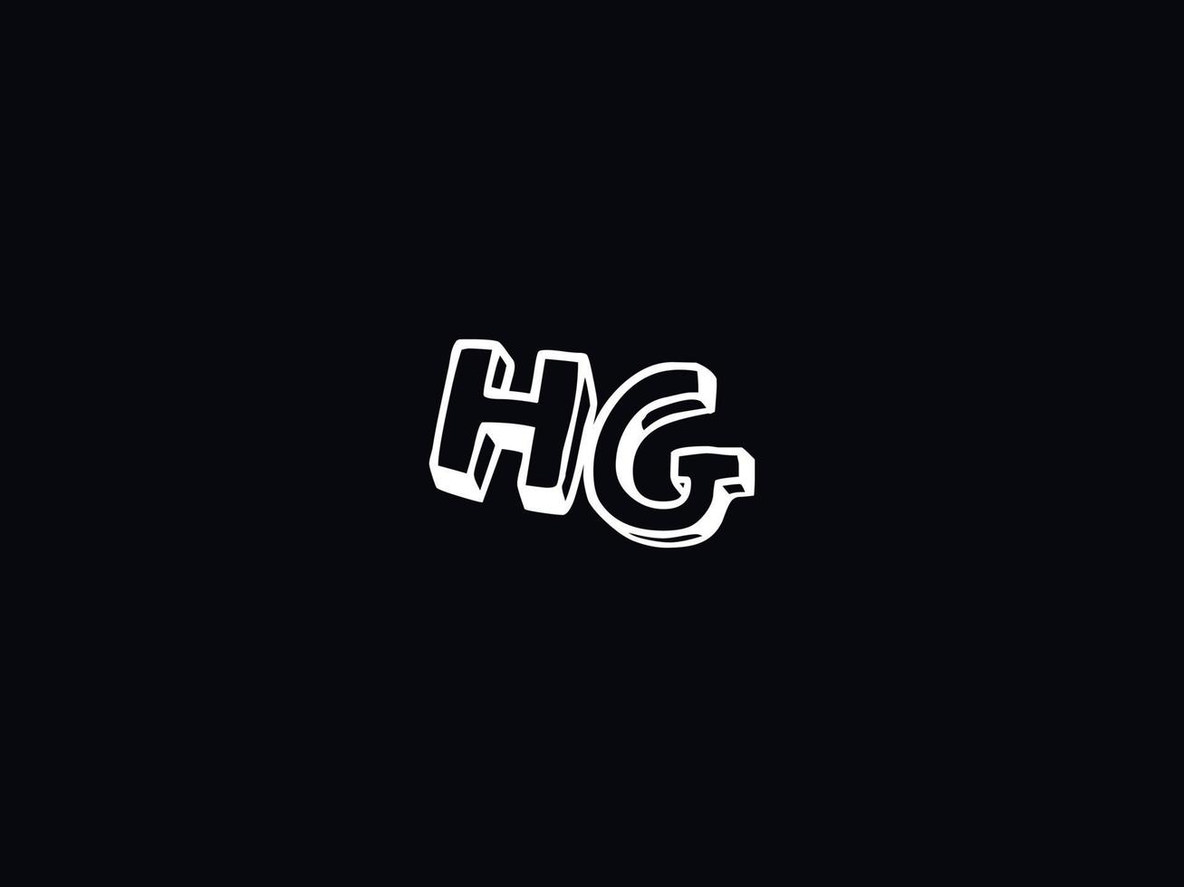 typografie hg logo, creatief hg borstel brief logo vector