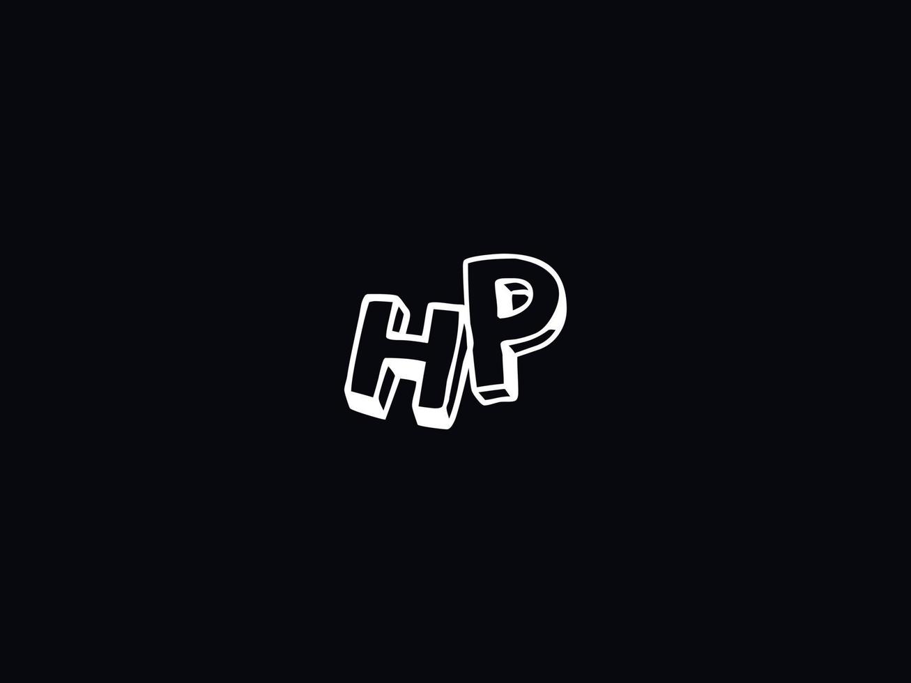 typografie hp logo, creatief hp borstel brief logo vector